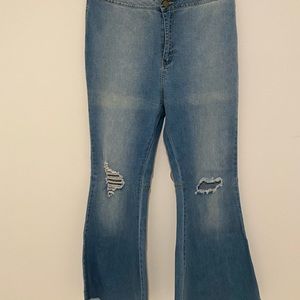 Light blue bell bottom jeans